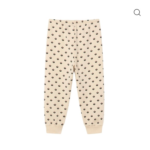 Kids Cream Joggers with Purple Print - Picture 4 of 5